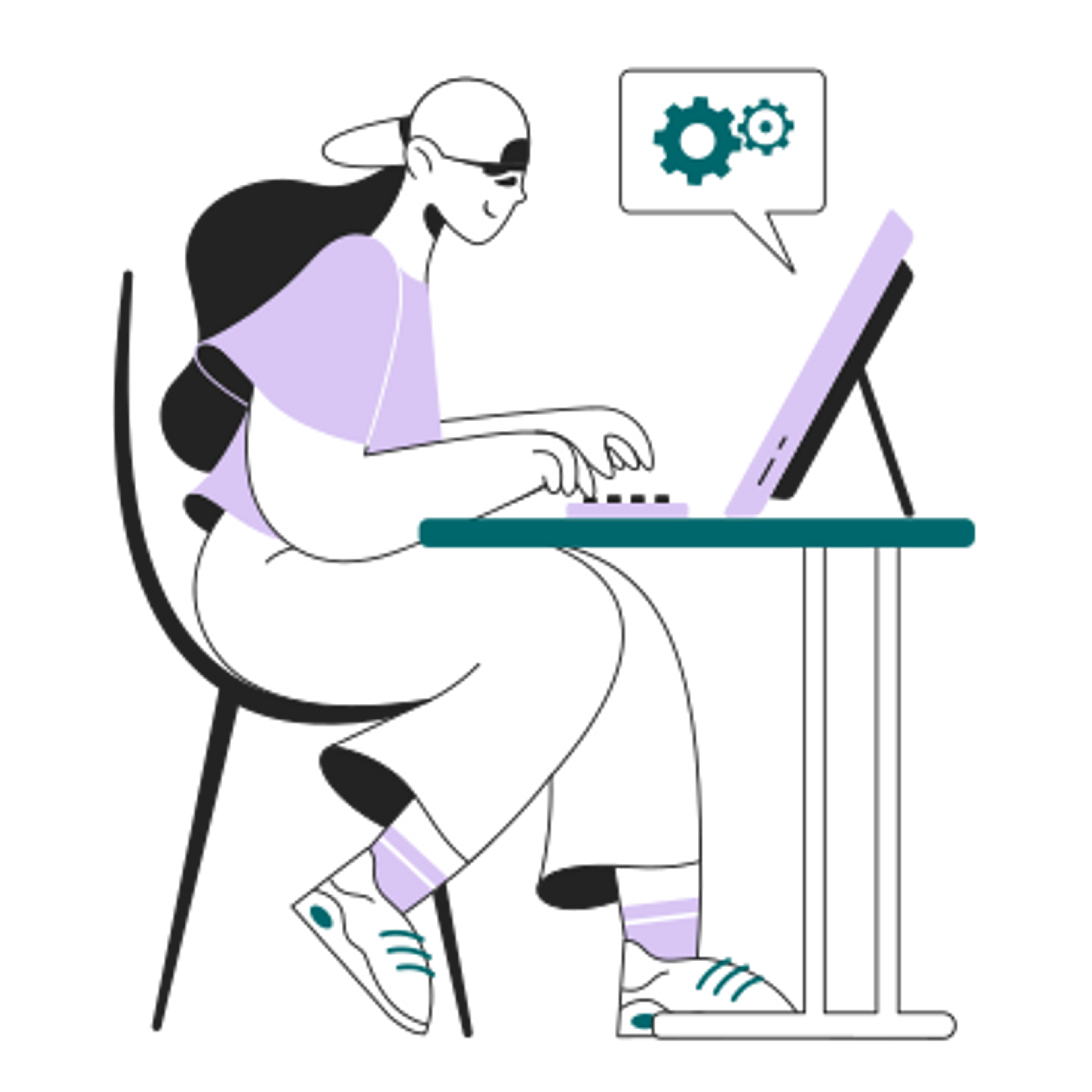 Girl with computer